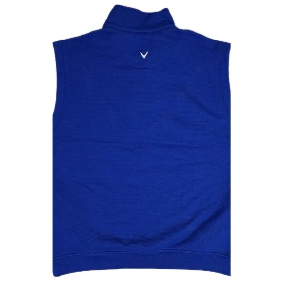 Callaway Golf 1/4 Zip Waffle Fleece Pullover Vest High Rise Blue Men Size L NWT - Picture 8 of 8